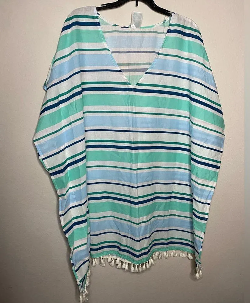 Kona Sol Women's V Neck Tunic Cover Up Blue Lightweight Size XL Extra Large - Image 4