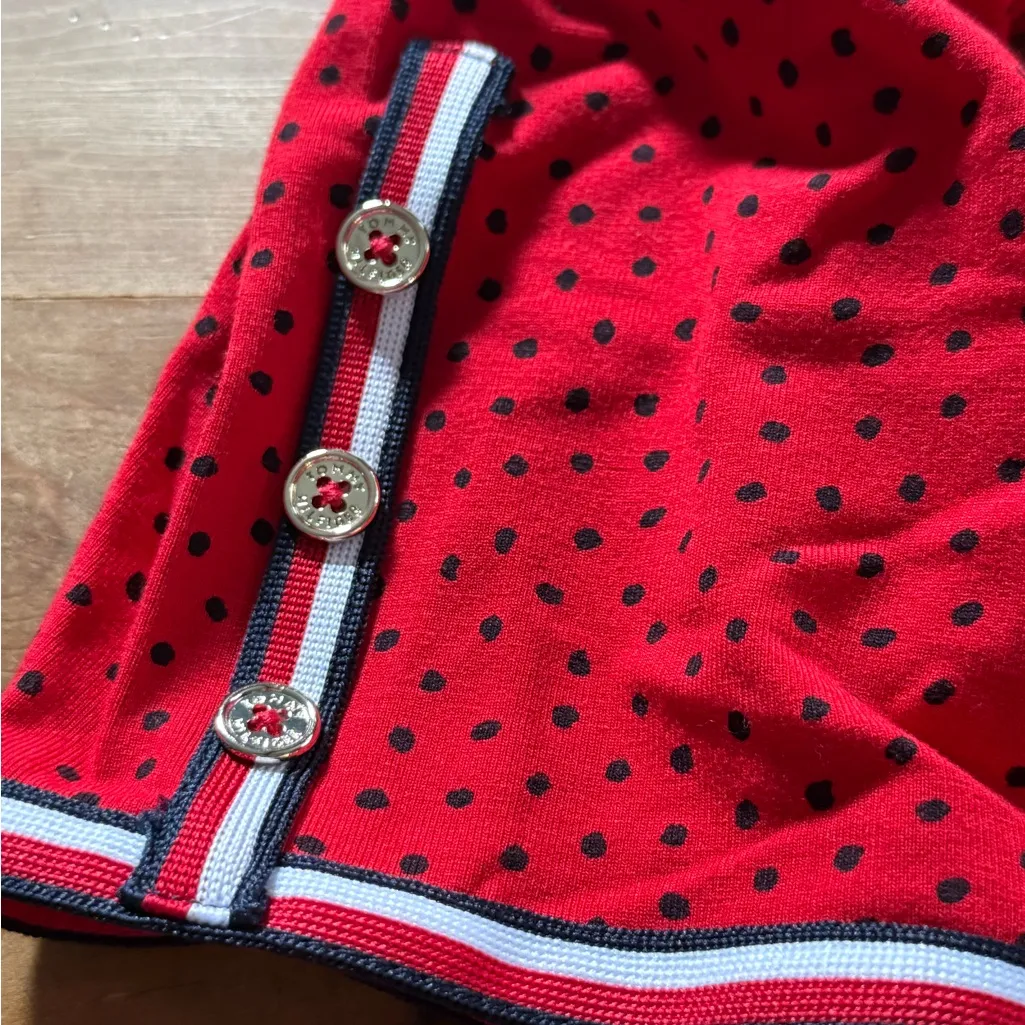 Tommy Hilfiger Red Polka Dot Button-Trim Top – Size xl - Image 5