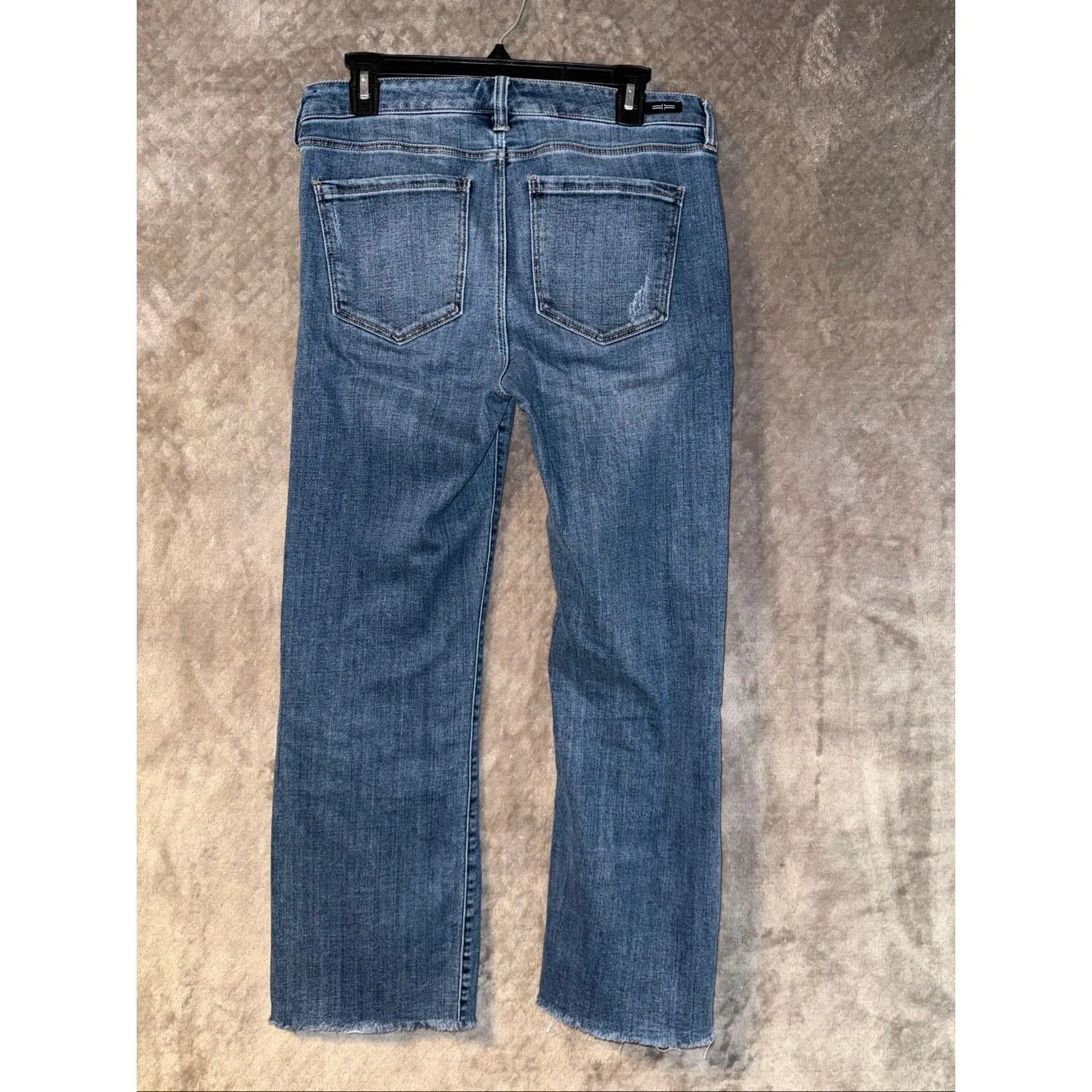 Liverpool The Crop Flare Medium Wash Raw Hem Non Ripped Jeans 10/30 #765 - Image 6