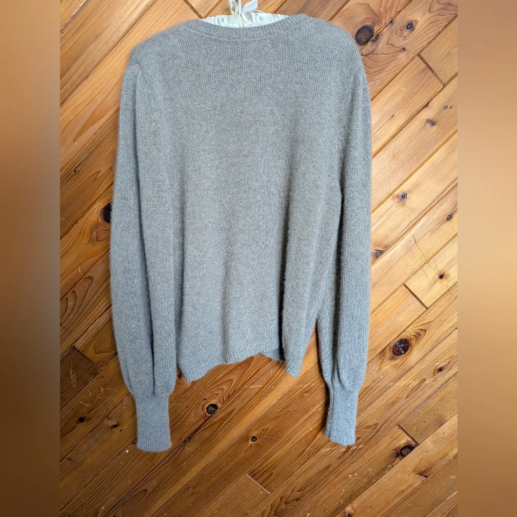 Boden Cashmere Pleat Detail Cardigan Size 12 Gray - Image 7