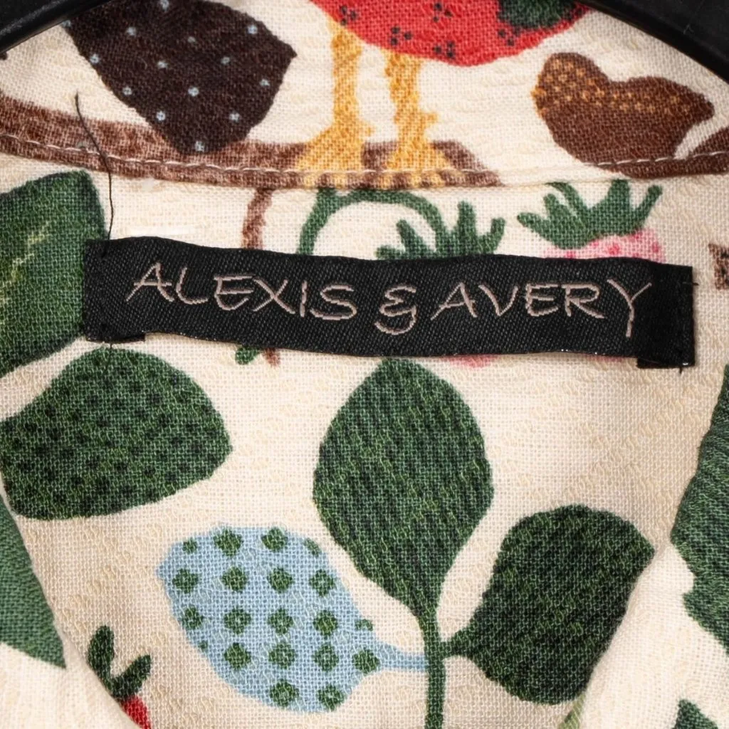 Alexis & Avery VTG Jacket M White Wild Vine Animals Ostrich Elephant Peacock Cat Size M - Image 6