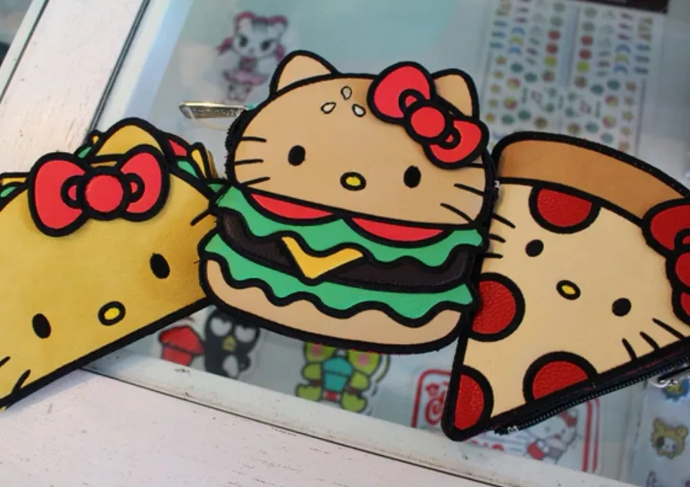 Rare Loungefly Hello Kitty Sanrio Burger Purse Crossbody Zipper - Image 2