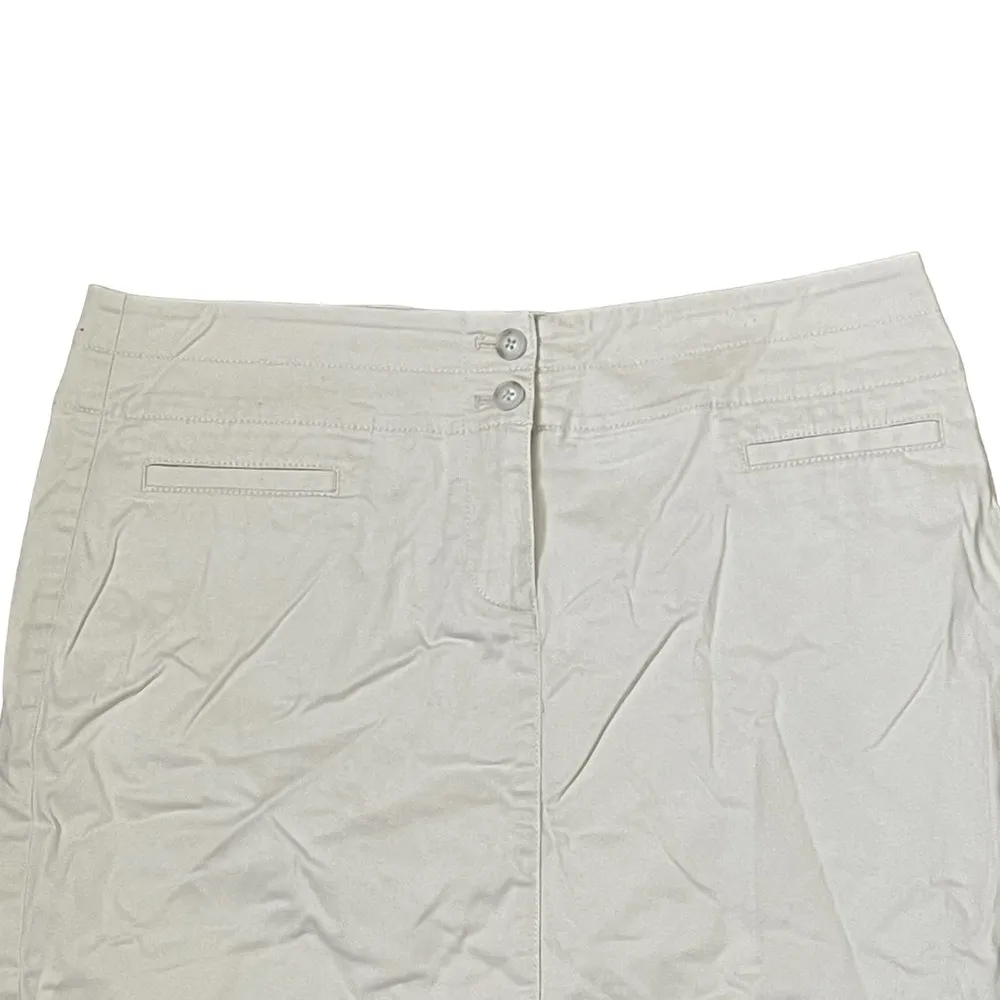 J.Jill Live In Chino Pencil Skirt Two Button Stretch Beige Split Back Women Sz.4 - Image 2