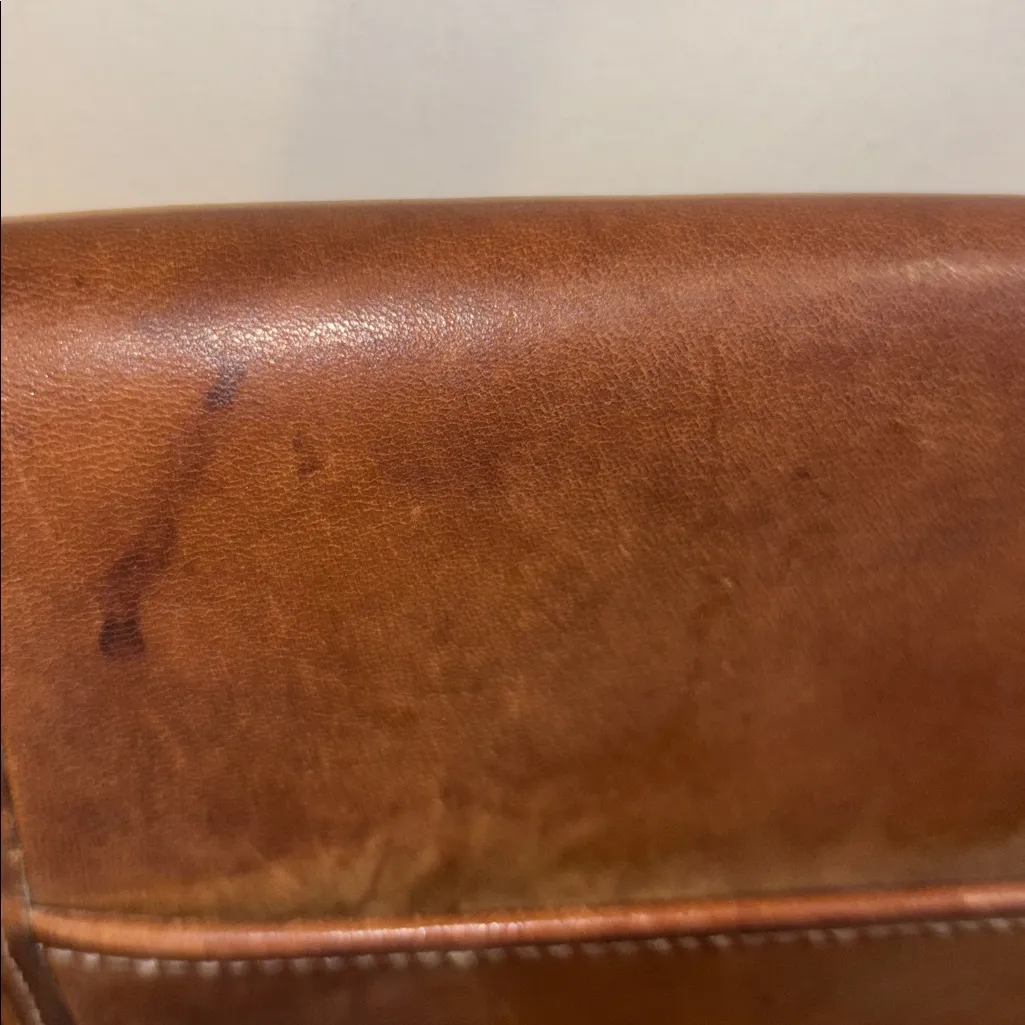 DELFINO BRAND BROWN LEATHER CROSSBODY ADJUSTABLE STRAP THICK SEASONED LEATHER - Image 14