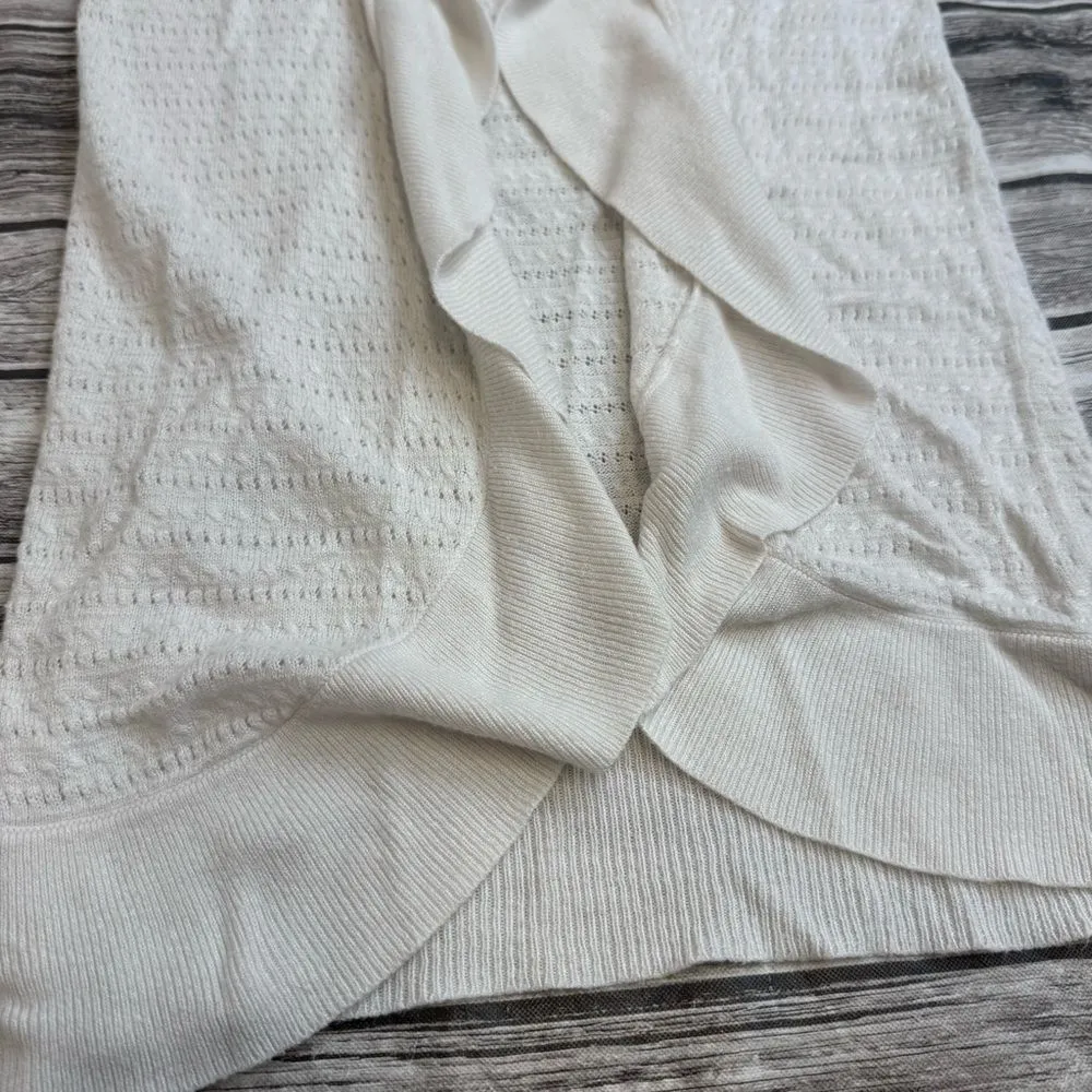 Merona Women's Lightweight Long Sleeve Cardigan White XS Extra Small Long Sleeve - Image 5