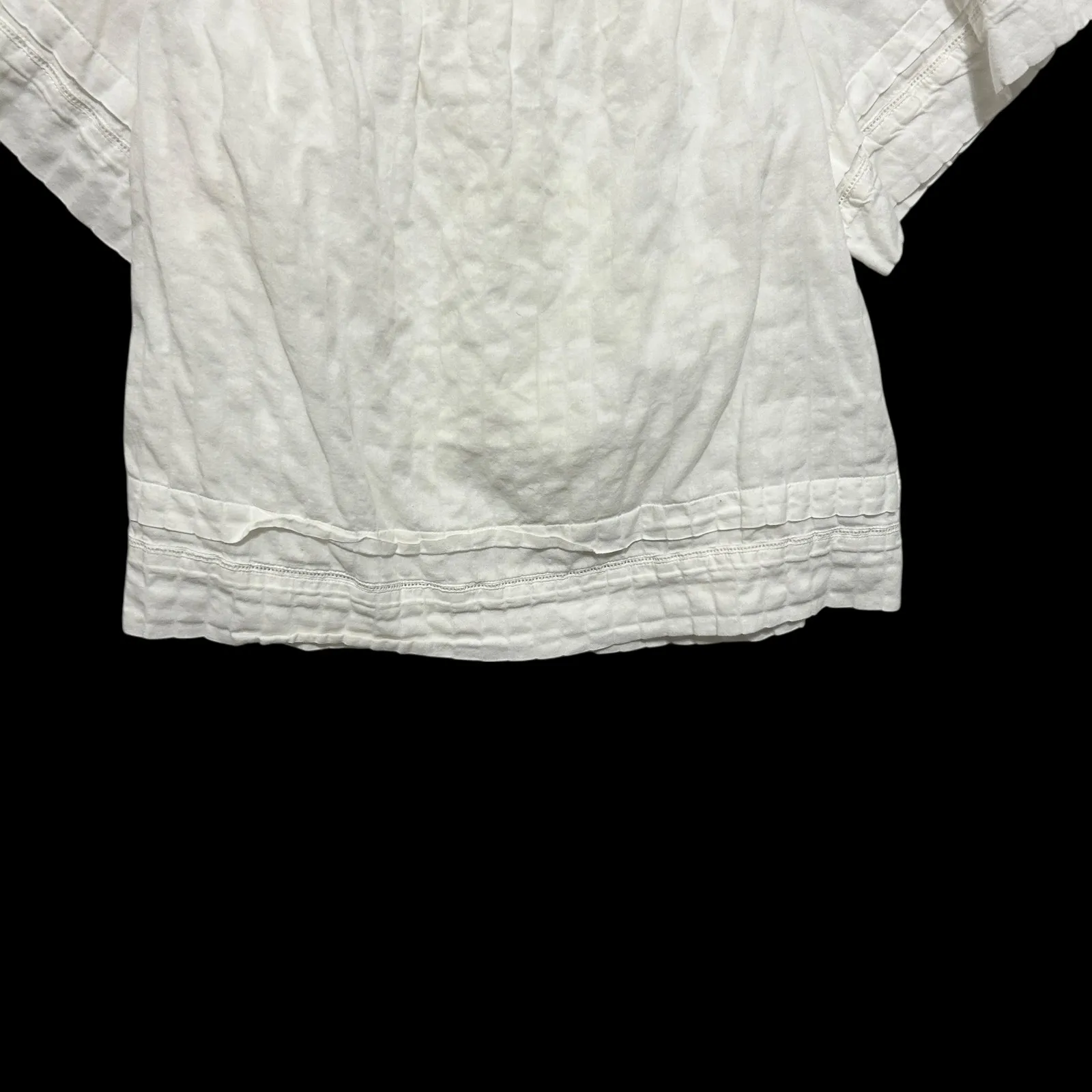Calvin‎ Klein Jeans Women Top L White Smocked Off Shoulder Peasant Cottagecore - Image 3