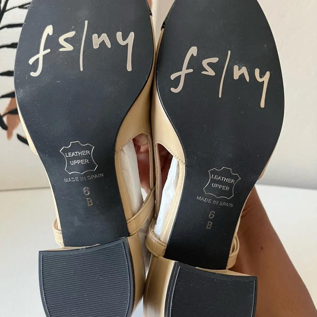 NEW Tuckernuck FS/NY Black Baton Camel Nappa Leather Slingback Mules Size 6 - Image 10