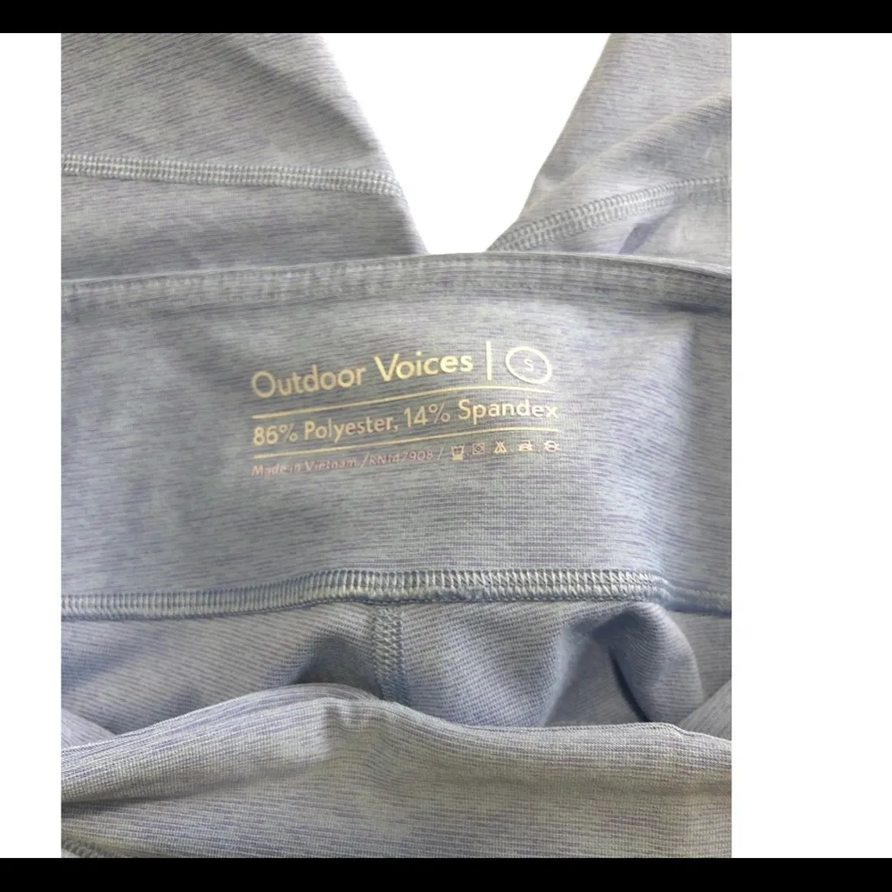 Outdoor Voices Womens Light Blue Warm Up Crop Leggings Small - Image 3