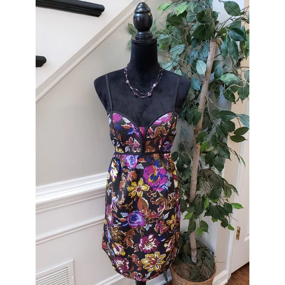 Xhilaration Fit & Flare Dress Women's Size XL Multi Floral Stretch Smocked - Image 2