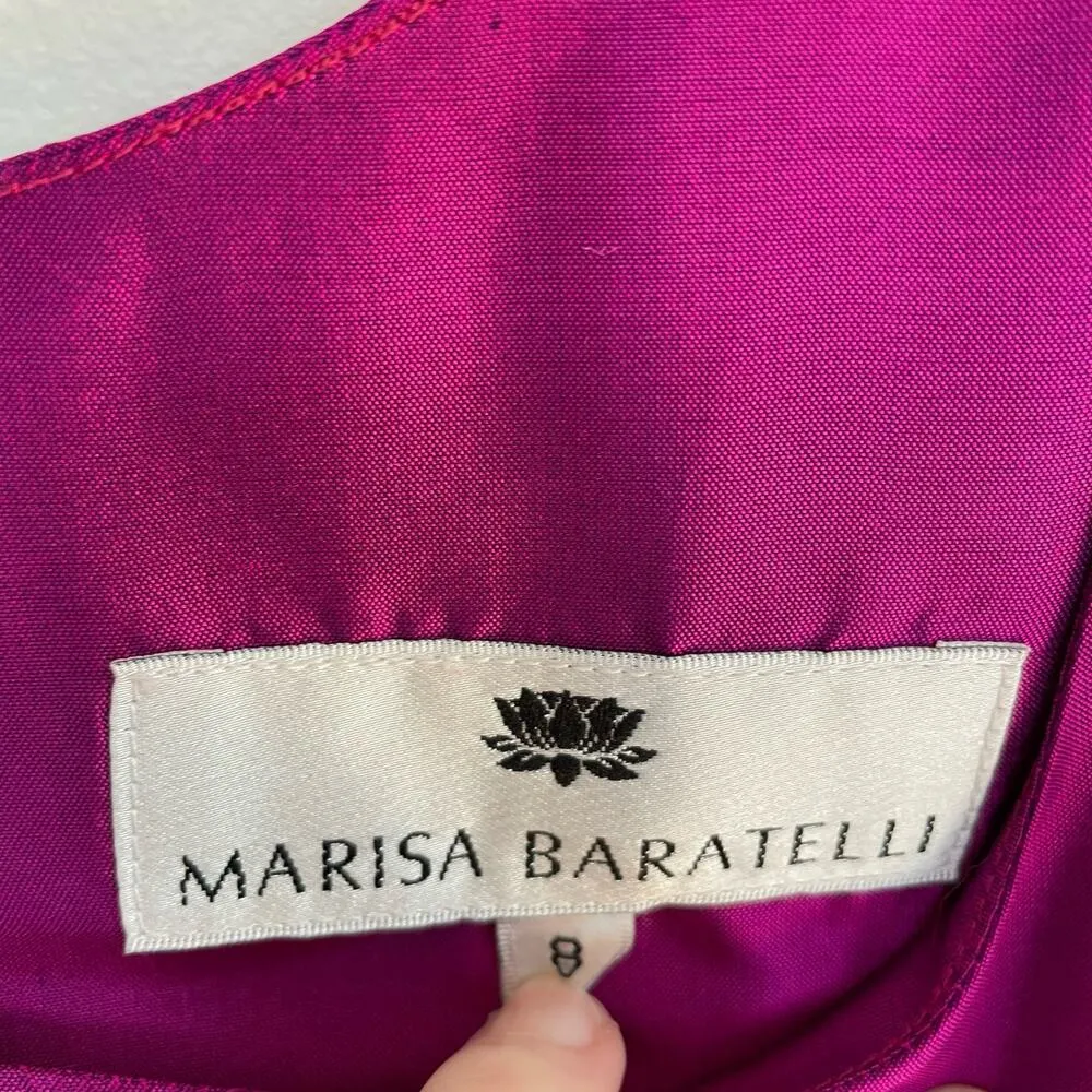 Marisa Baratelli Purple Sleeveless Top 8 Womens Thai Silk Zip Back U Neck U Back - Image 5