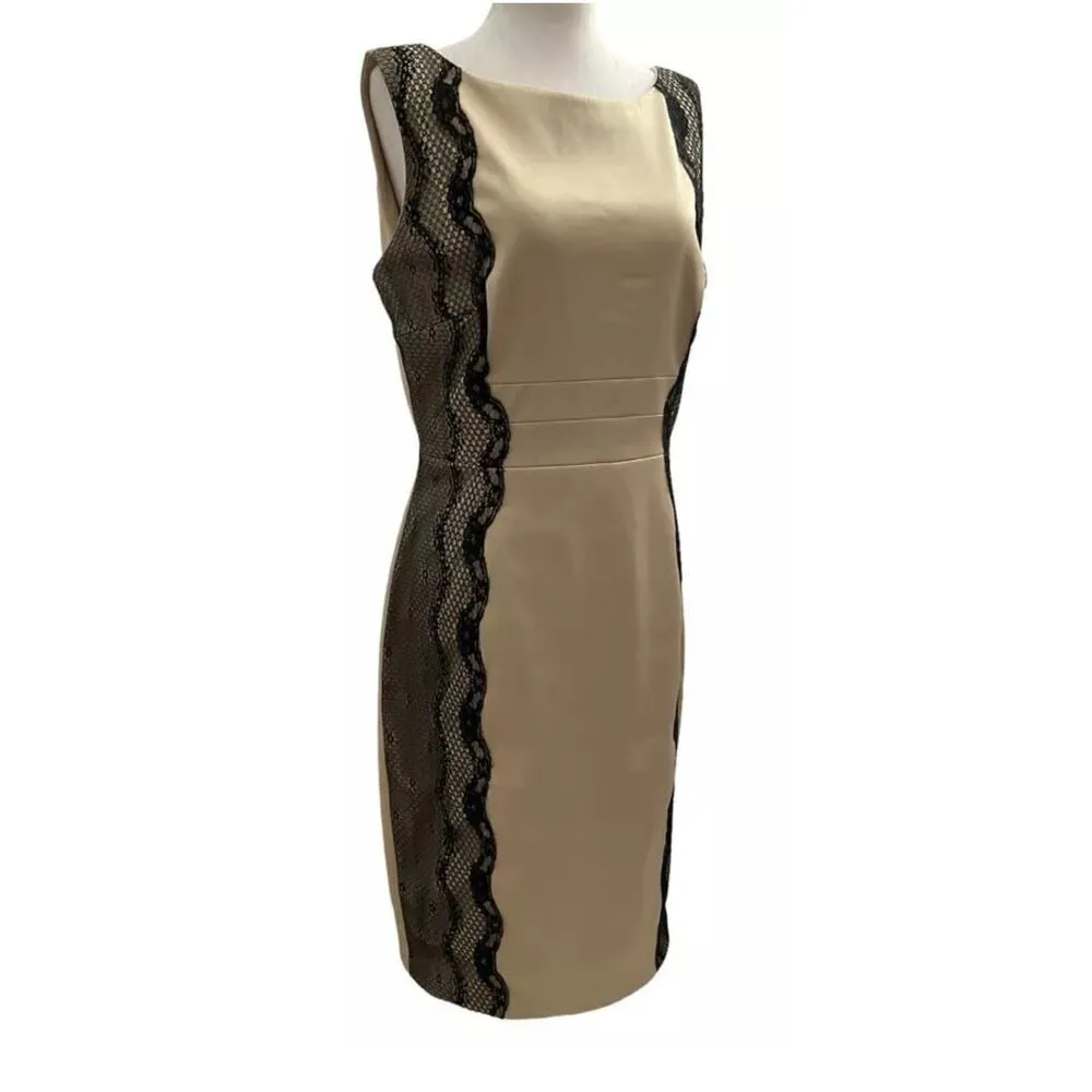 Sangria Women Size 10 Party Satin Dress Beige | 14-505 - Image 2