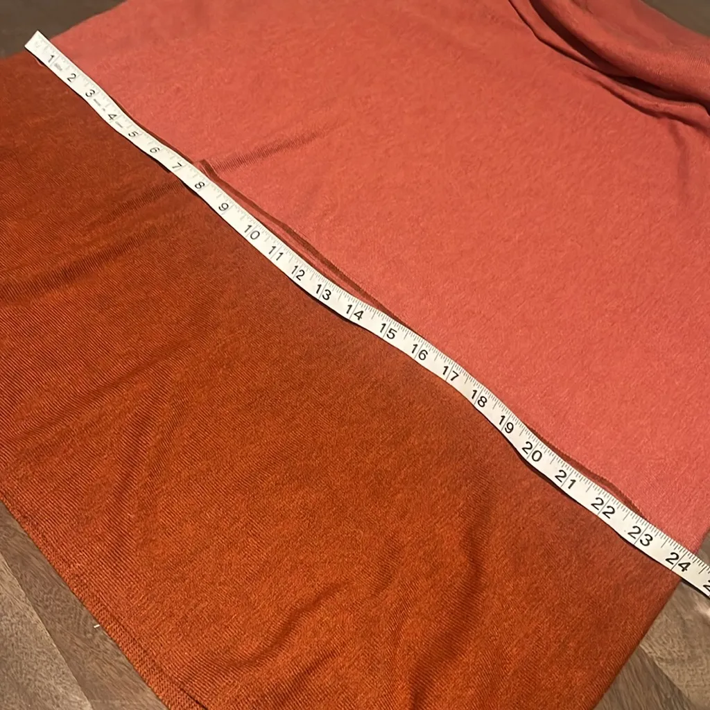 Smartwool Edgewood Women's Wool Poncho Sweater in Coral and Rust Sz L - Image 5