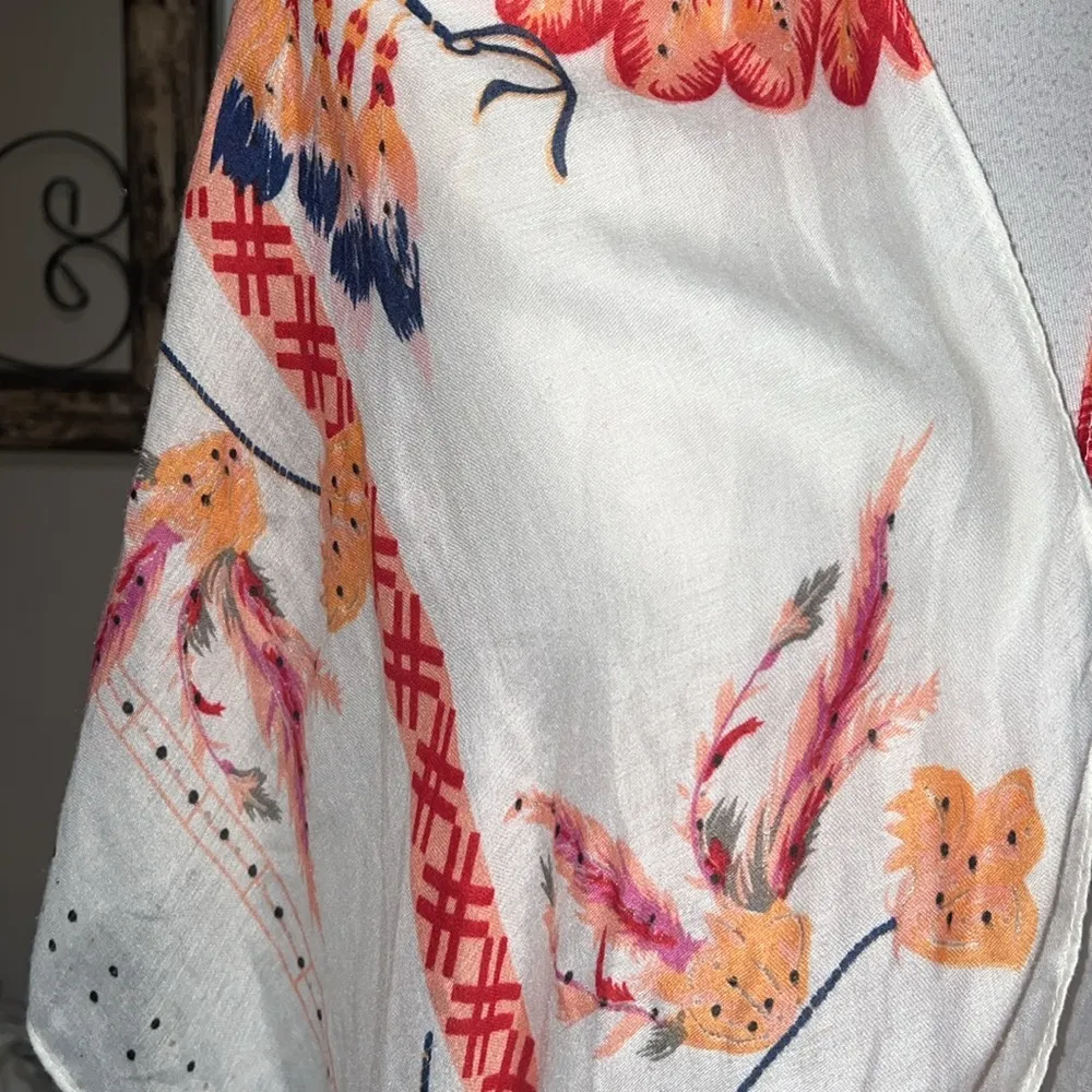 Woven Heart Kimono Style Boho Floral Women Shawl Vest Coverup Feather - Image 5