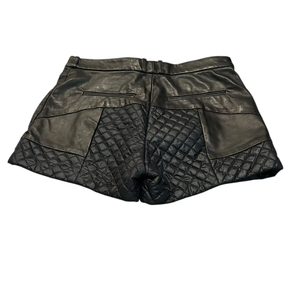 THAKOON ADDITION black lambskin shorts Size 2 - Image 3