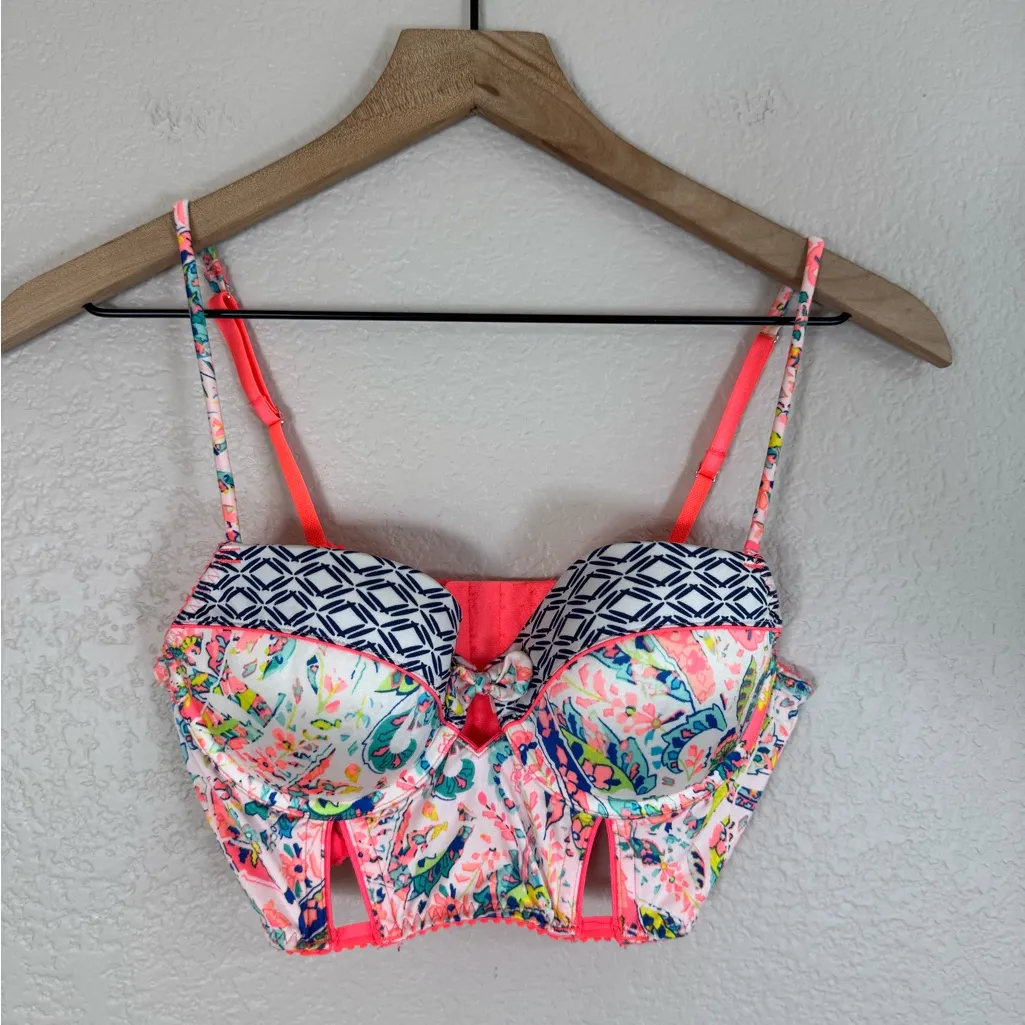 Victoria’s Secret Very Sexy Coral Paisley Balconette Bra 34B $70 - Image 2