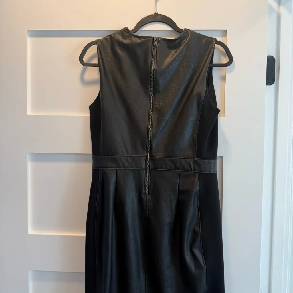 SPANX Leather-Like Combo Fitted Dress - Classic Black Size M - Image 8