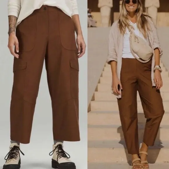 Lululemon Women's Utilitech Cargo Pocket High Rise Crop Pants- 28 - Image 2