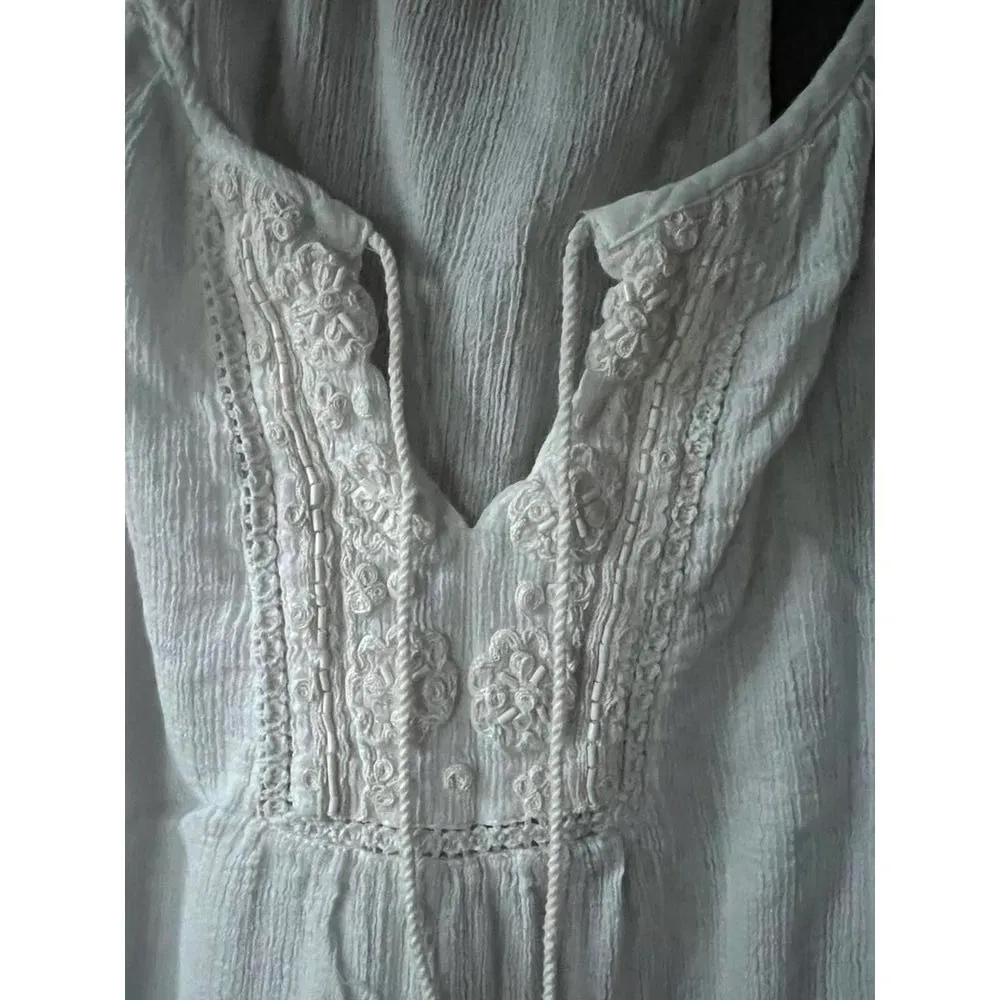 Lucky Brand Women's Boho White Tank Top with Tassels - Size S - Image 5