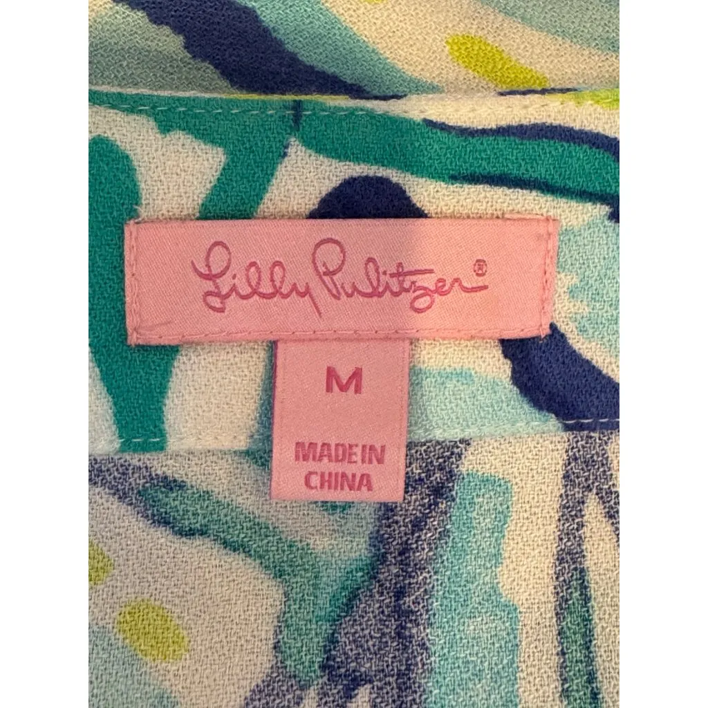 Lilly Pulitzer Dress‎ Women Medium Blue Achelle Pool Blue Stay Cool Swing Mini - Image 10