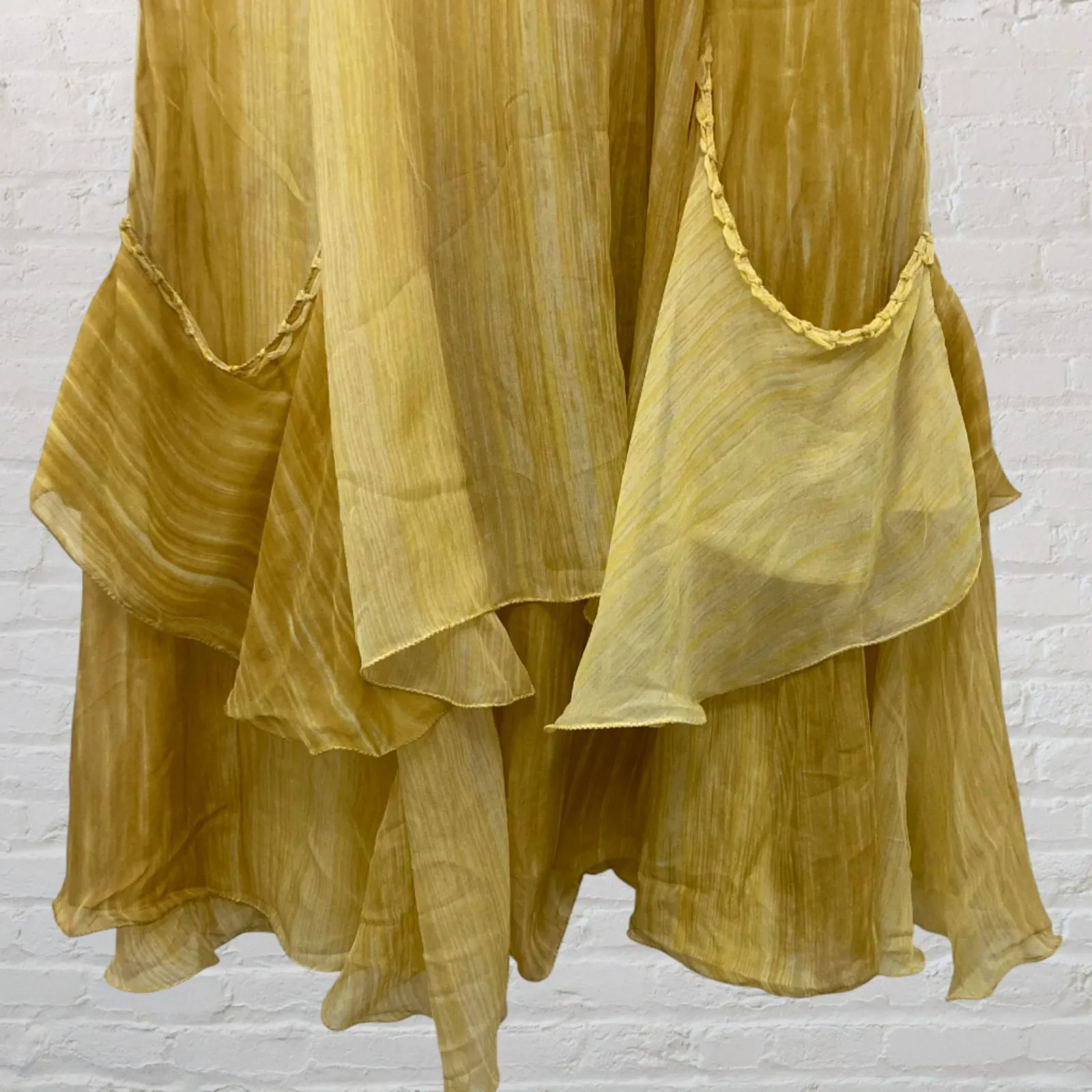 Max Studio Golden Yellow Silk Ruffle Dress | Special Edition | Size S - Image 7