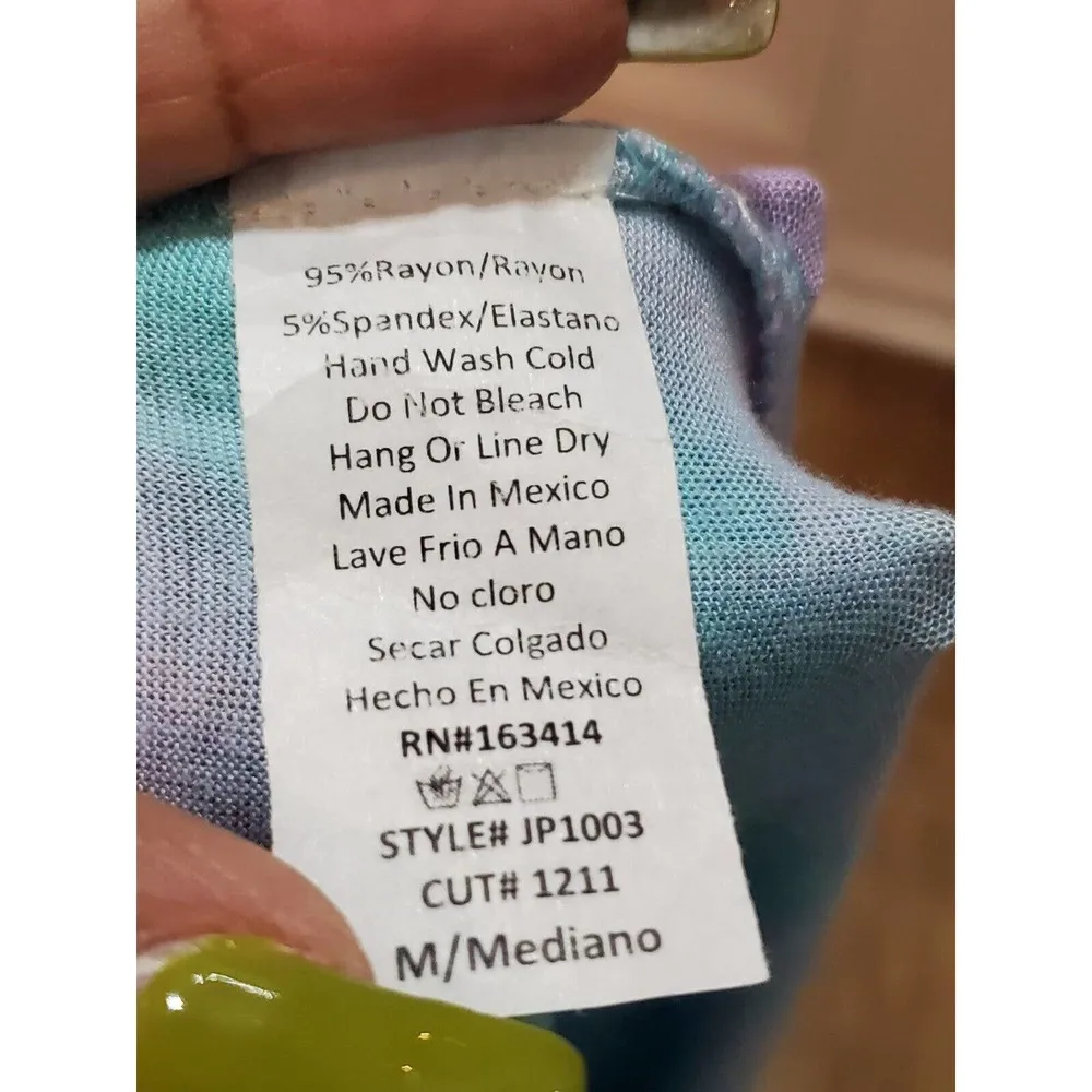 21 Saints Multicolor Tie Dye Rayon Scoop Neck Sleeveless Casual Jumpsuits Size M Size M - Image 11