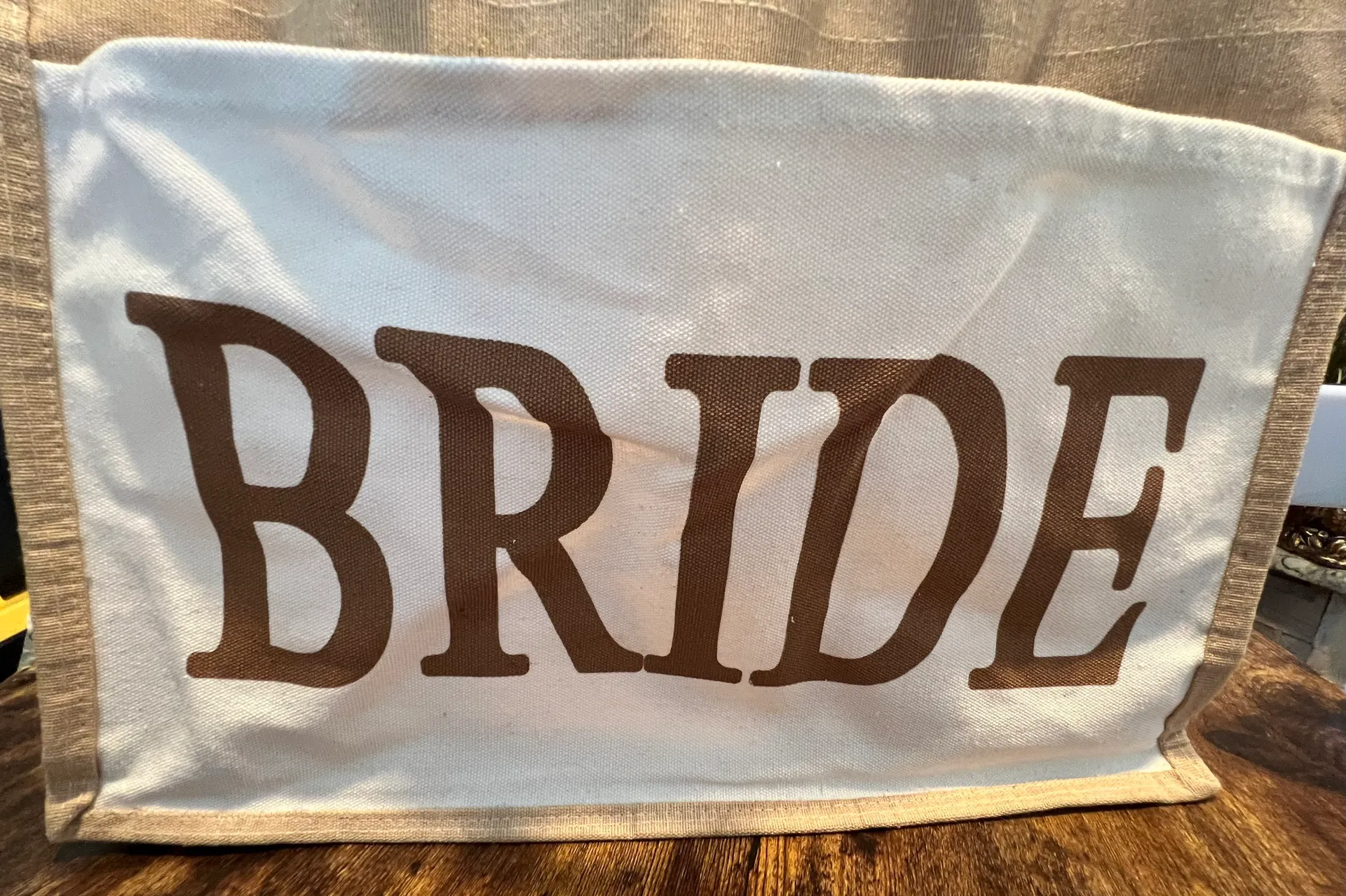 Bride | wedding, bridal, bride tote bag Tan - Image 9