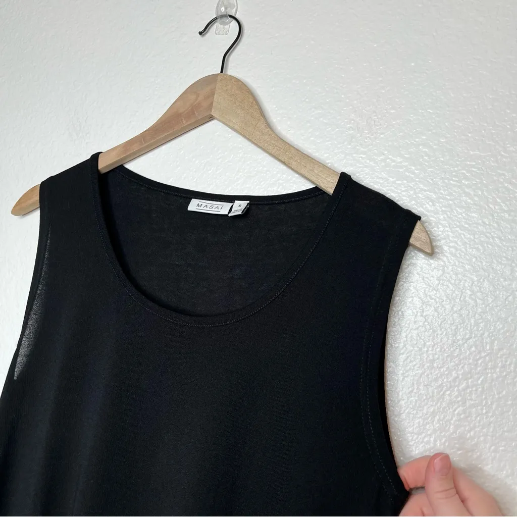 Masai Copenhagen black sleeveless viscose lagenlook tunic top size small - Image 6