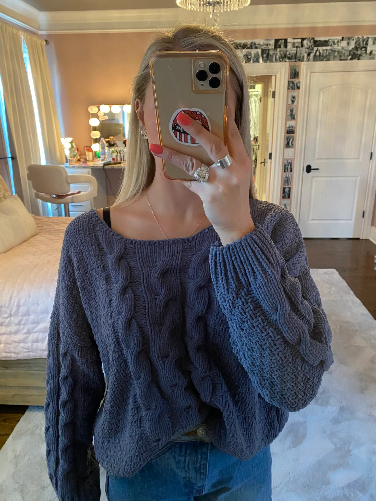 Molly green Oversized Navy Sweater - Image 2