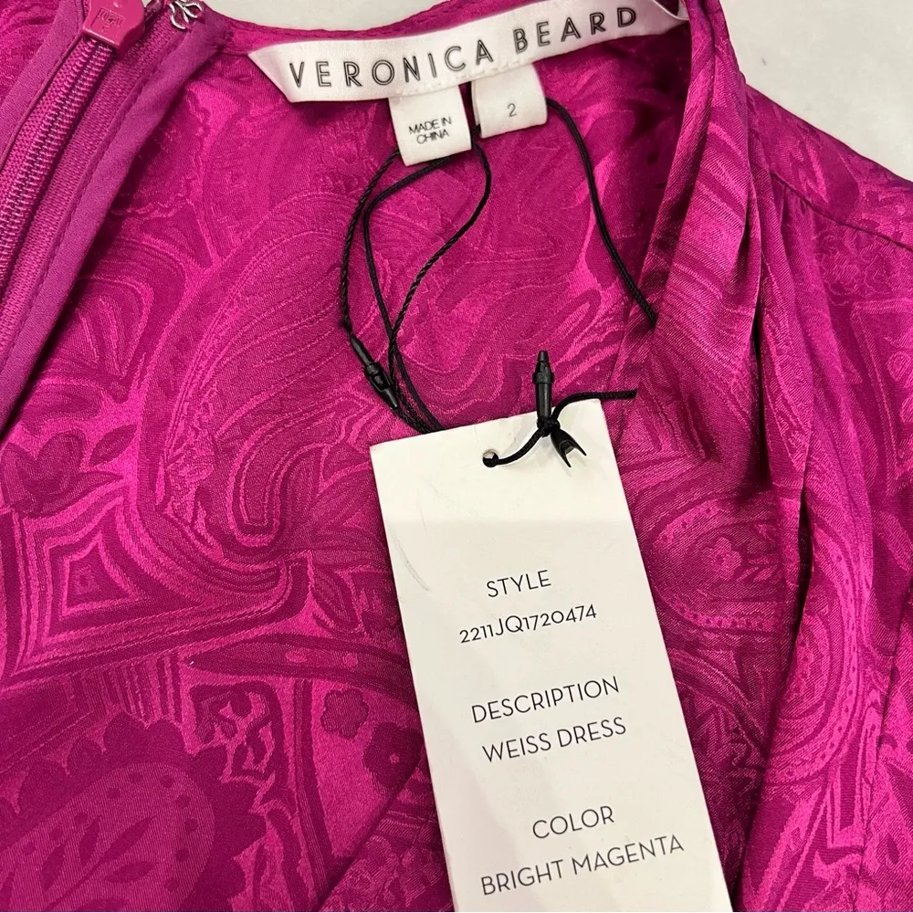 Veronica Beard Weiss Side Ruffle Long Sleeve Silk Blend Maxi Dress - Image 7