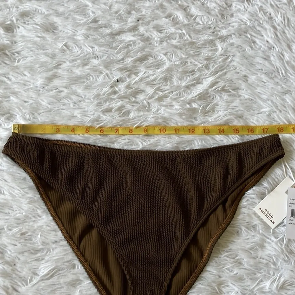 Good American crinkle good basic cheeky bikini bottom mocha001 size 7/8 - Image 5