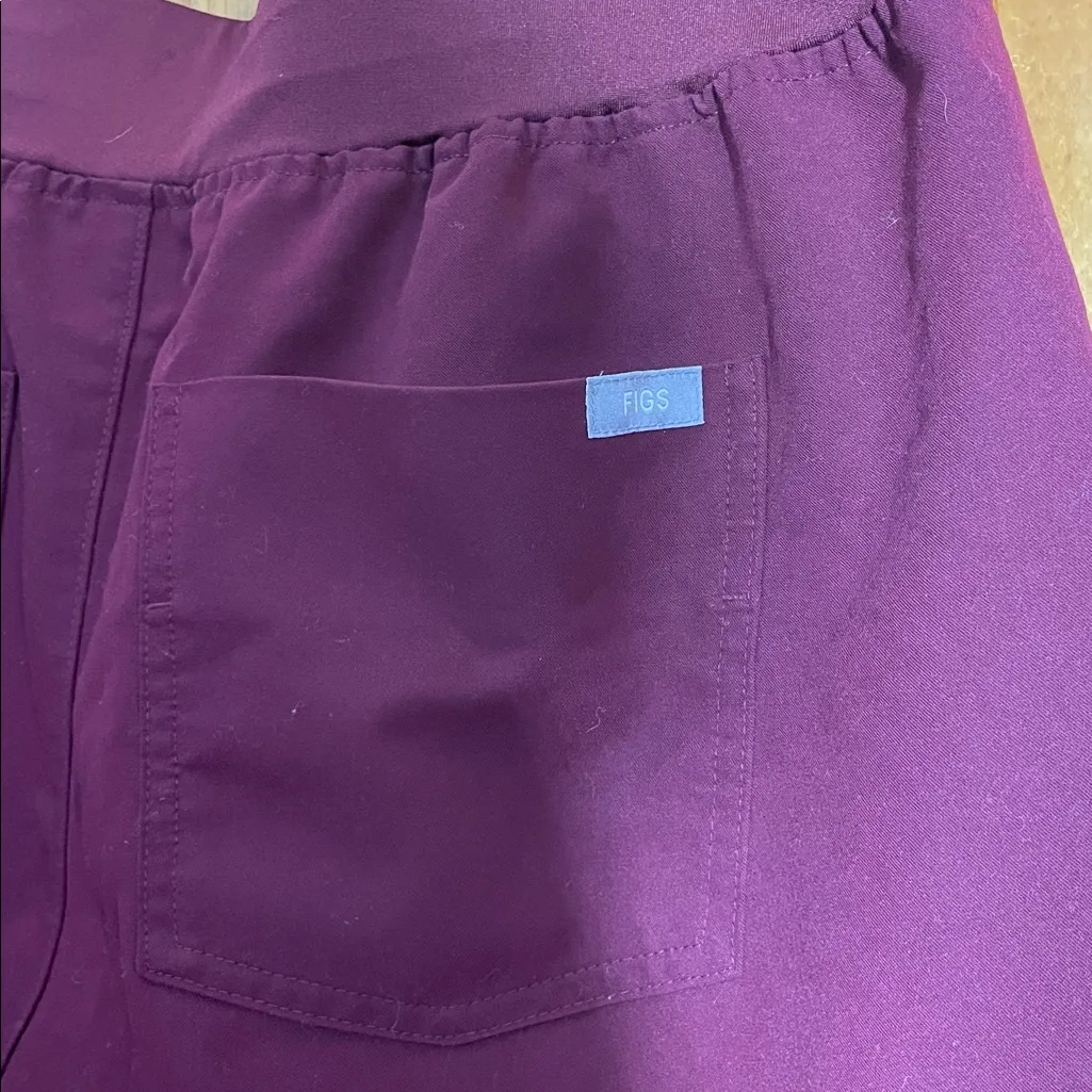 Fig High Waisted Zamora Jogger Scrub Pants burgundy size large nurse scrubs pant - Image 8