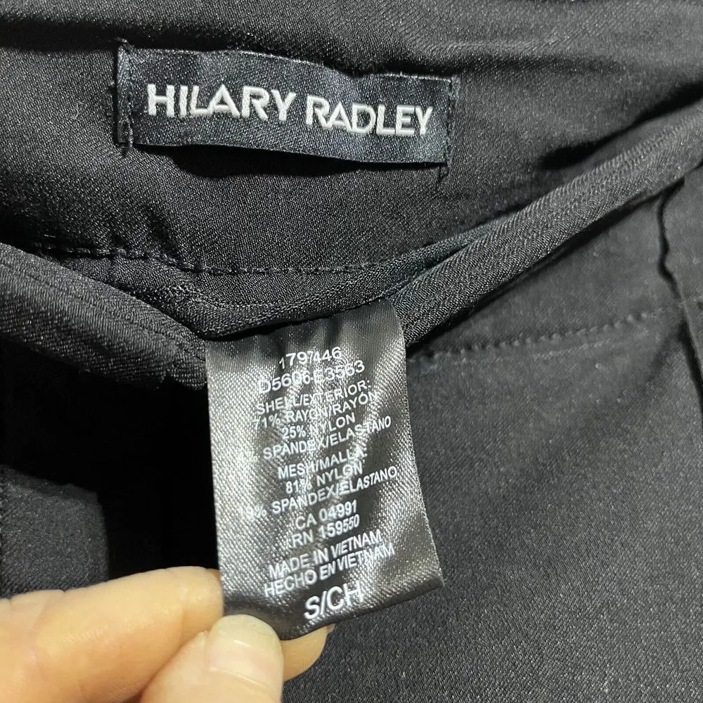 Hilary Radley Ponte Pants Womens Small Black Rayon Mid-Rise Straight Leg Pull-On - Image 3
