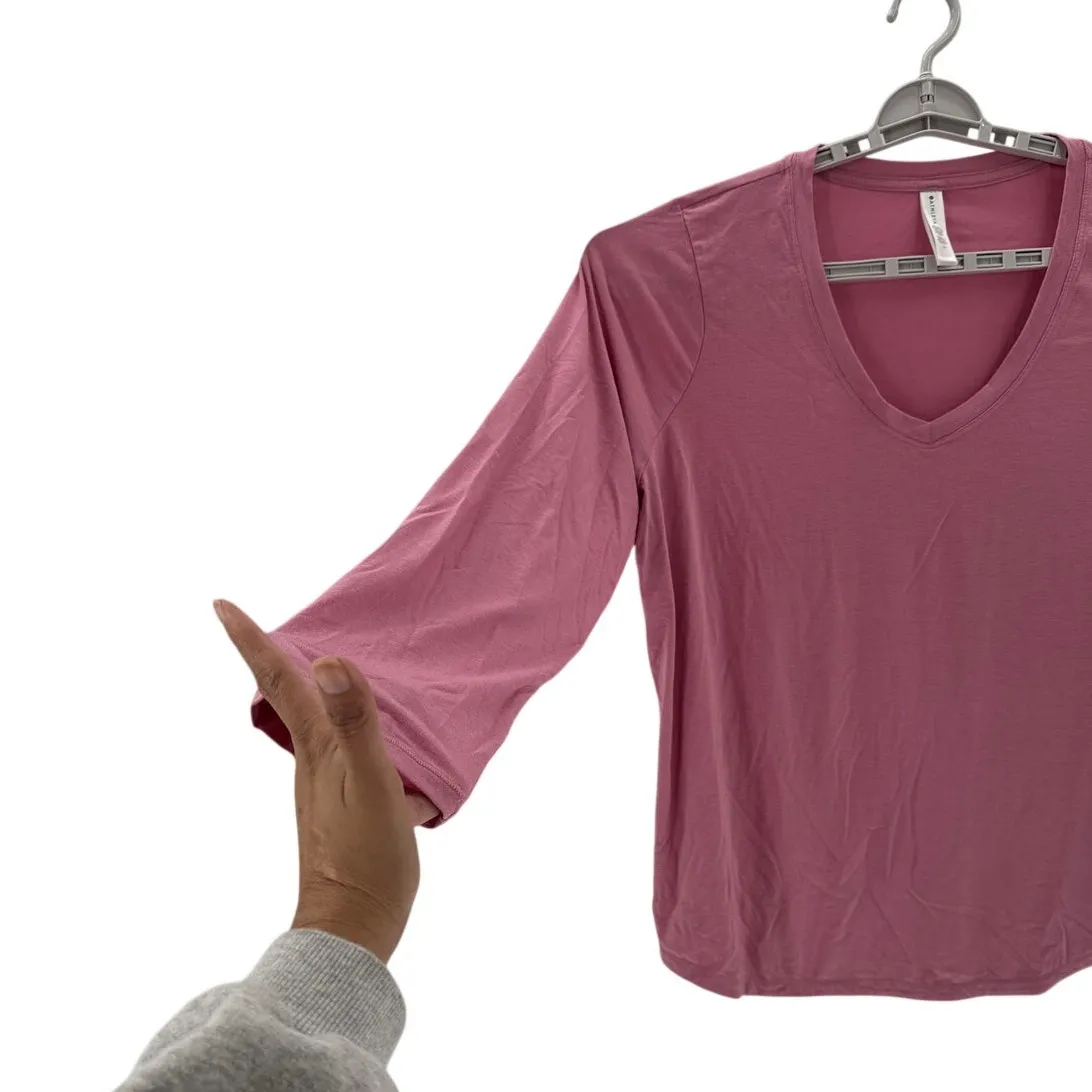 Athleta Essential V-Neck long-sleeve top in dusty rose pink size 1X Jersey - Image 6