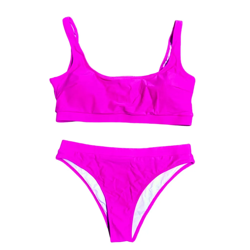 NWT Vibrant‎ Neon Pink High Waisted Bikini Set - Image 6