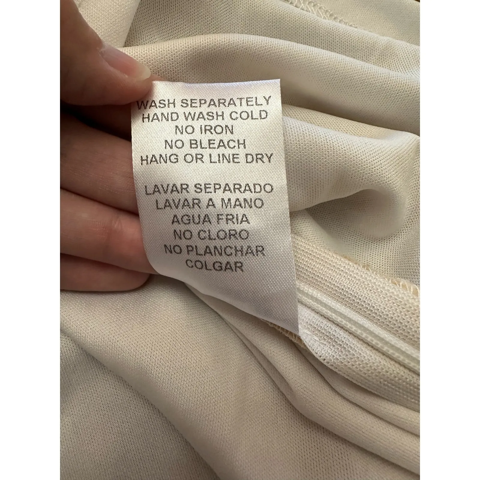 The Sang Pleated Brown Cream Short‎ Romper Size L - Image 10