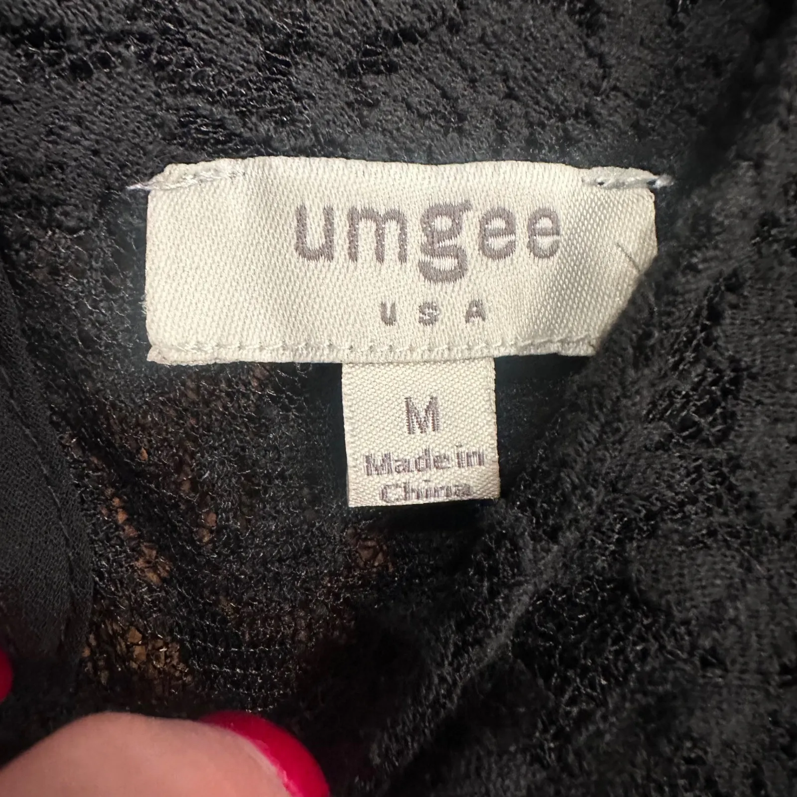 Umgee Black Lace Tiered Tulle Ruffle Tunic Top Size M Sheer Dark Romantic Goth Size M - Image 2