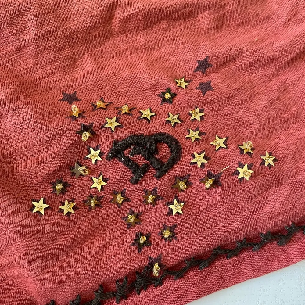 Double D Ranch Duster Open Front Ombre Vest Aztec Cross Star Western L/XL White Size L - Image 6