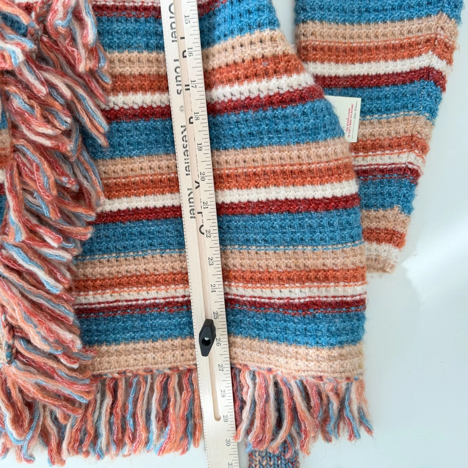 Idyllwind Cardigan Sweater Womens Belted Wrap Tie Colorful Fringe Western Boho Size M - Image 11
