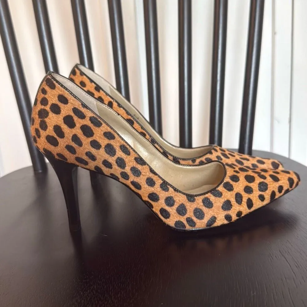 Talbots vintage leopard calf hair leather stiletto pumps 6.5 - Image 6