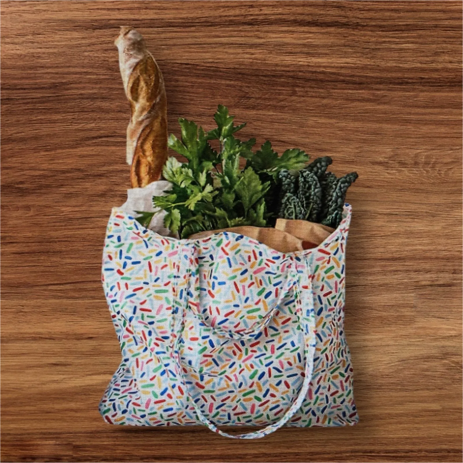 IKEA SKYNKE Shopping Bag Multicolor Sprinkles 17 ¾x14 ¼" Cute Tote New! Reusable - Image 4
