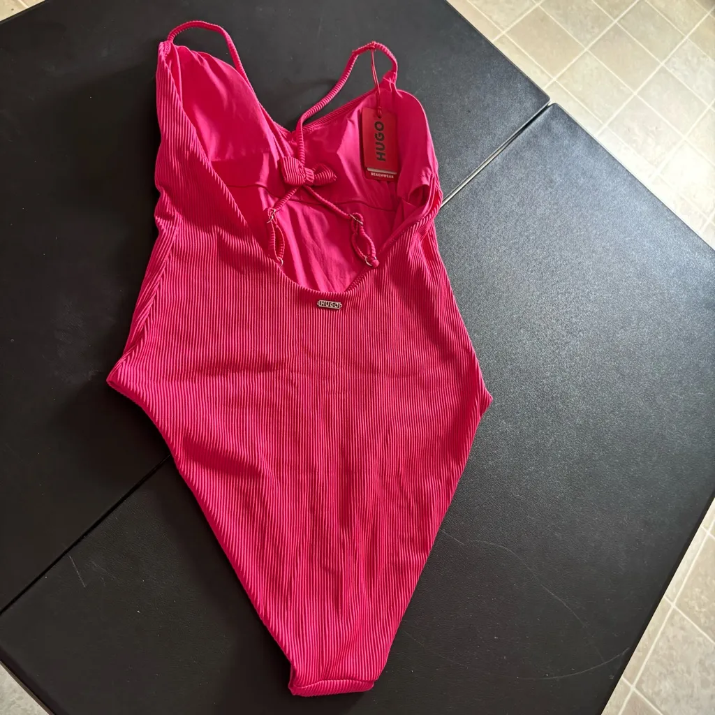 Hugo Boss Pink One-Piece Swimsuit - Image 6