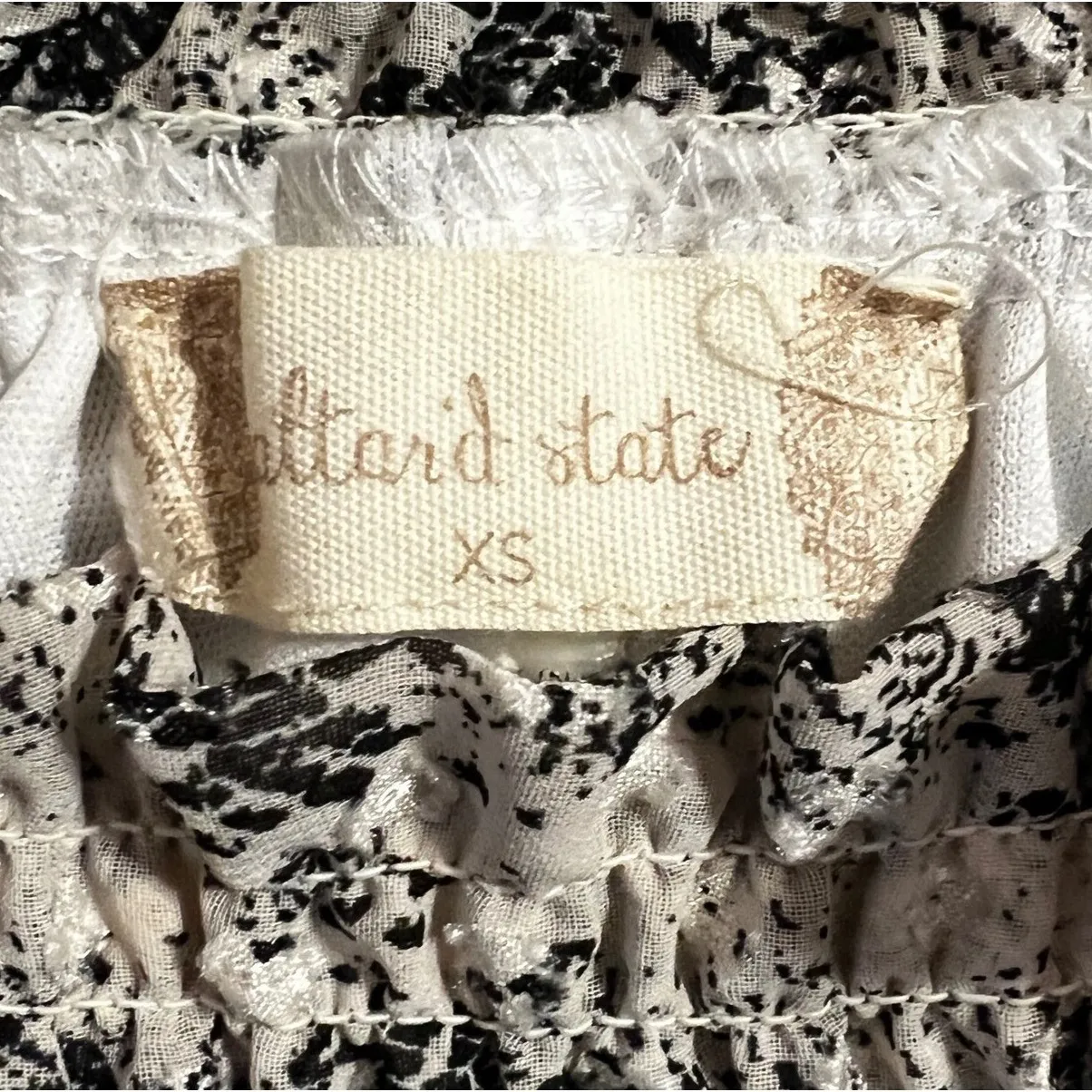 Altar'd State XS Snake Print Smocked Waist Ruffle‎ Mini Skirt Boho Chic - Image 5