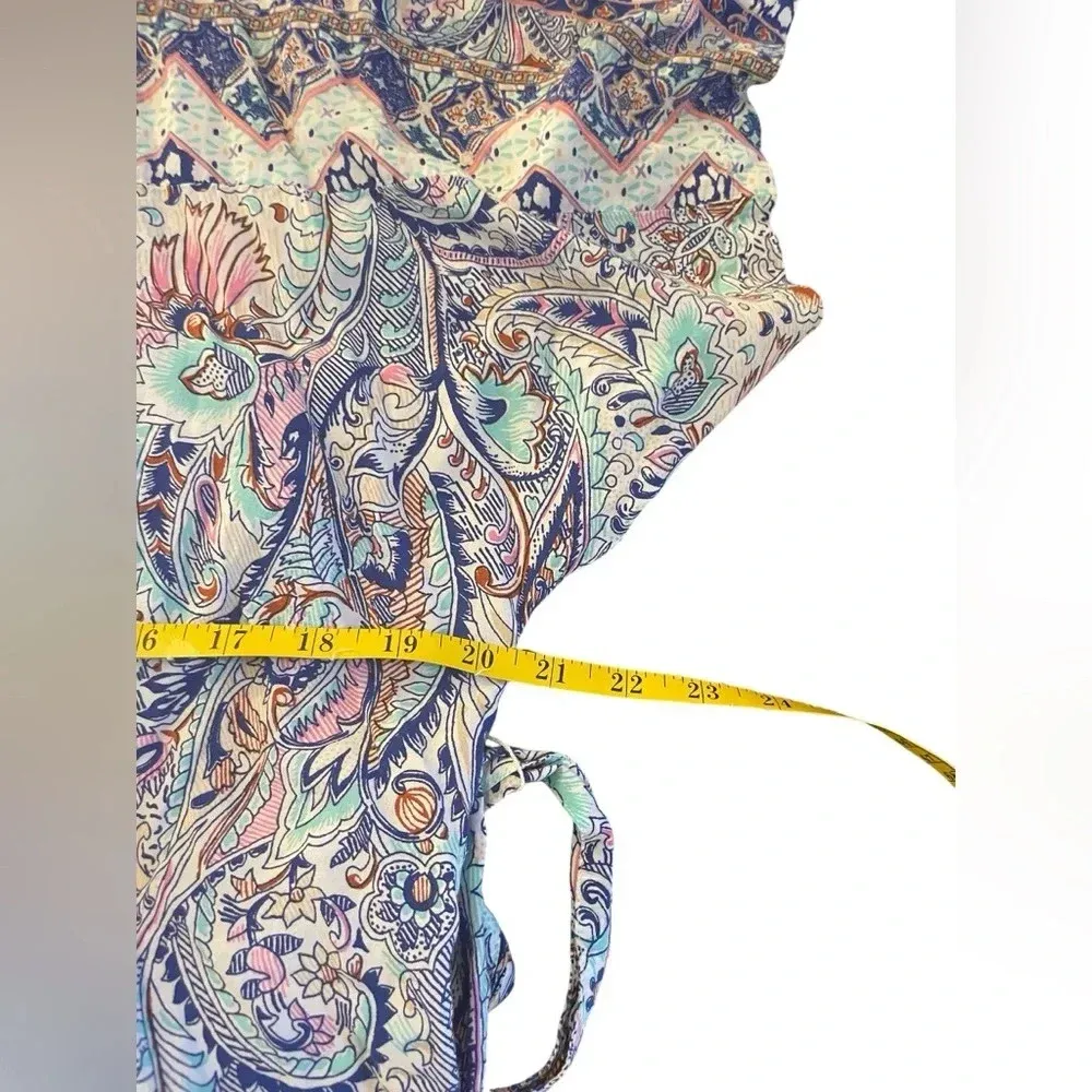 Victoria’s Secret Lightweight Navy Blue‎ Paisley Robe With Tie & Tassels Small - Image 6