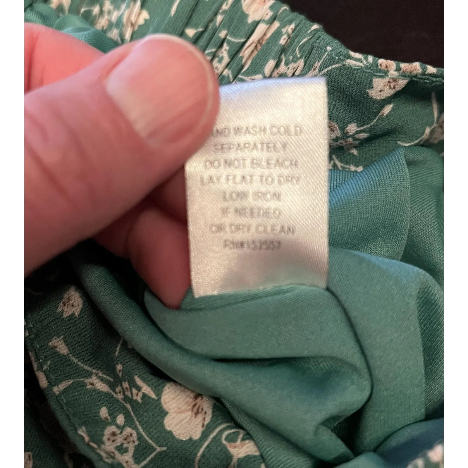 ROOLEE Pants Womens Small Green Floral Wide Leg High Rise Elastic Waist Casual - Image 10