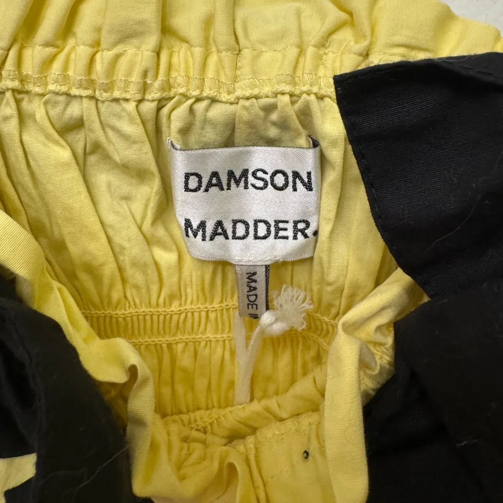 NWT Damson Madder Bea Bow Cotton Peplum Camisole | Women’s Feminine Top Yellow Size 12 - Image 6