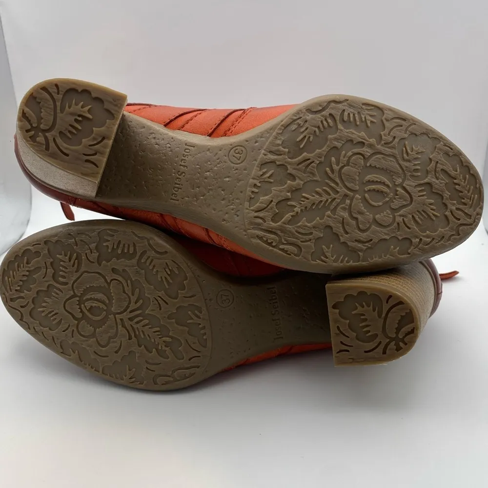 Josef Seibel Bonnie cutout leather ankle bootie in burnt orange size 37 or 6 - Image 7