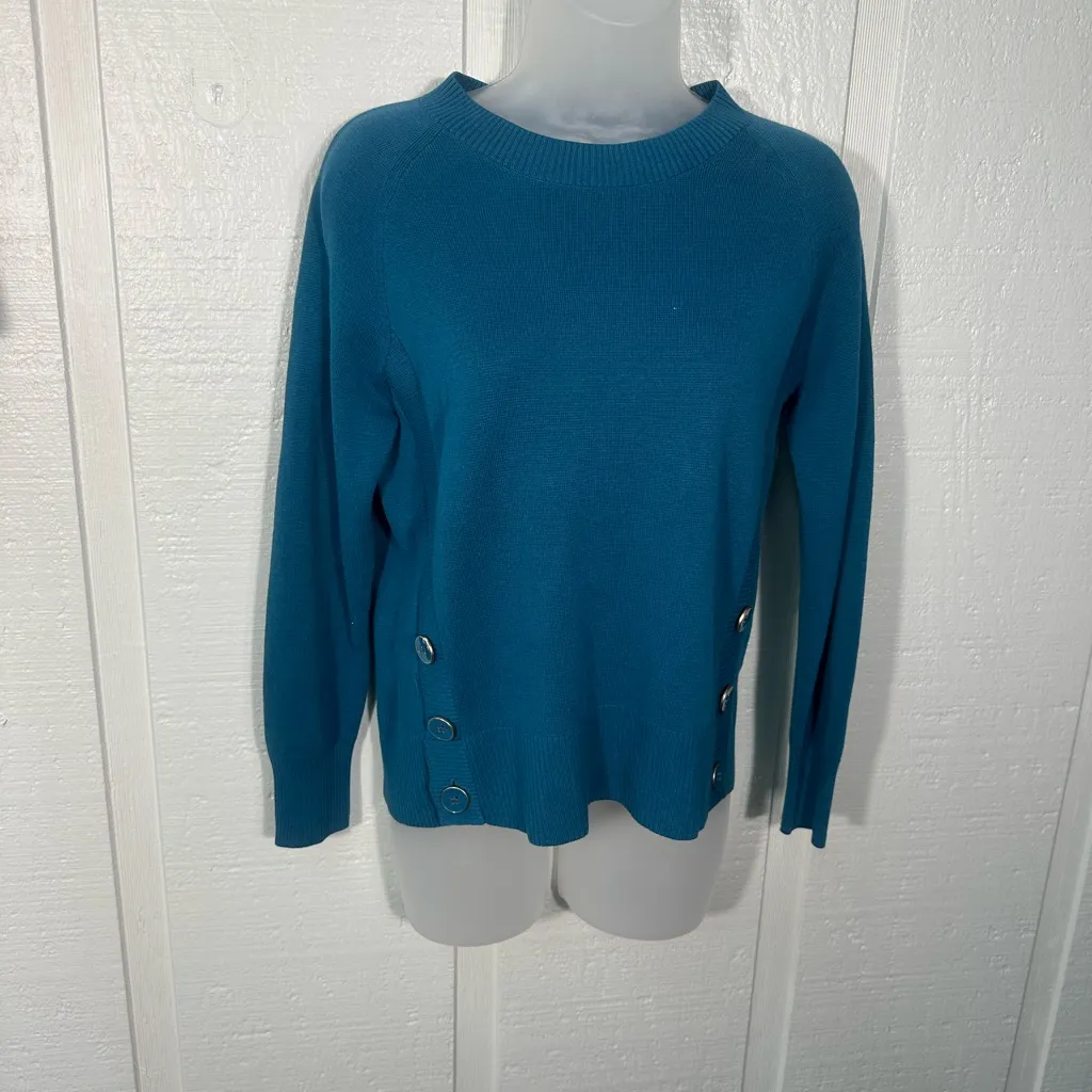 Talbots Green Long Sleeve Crew Neck Sweater Size Small Petite EUC - Image 2