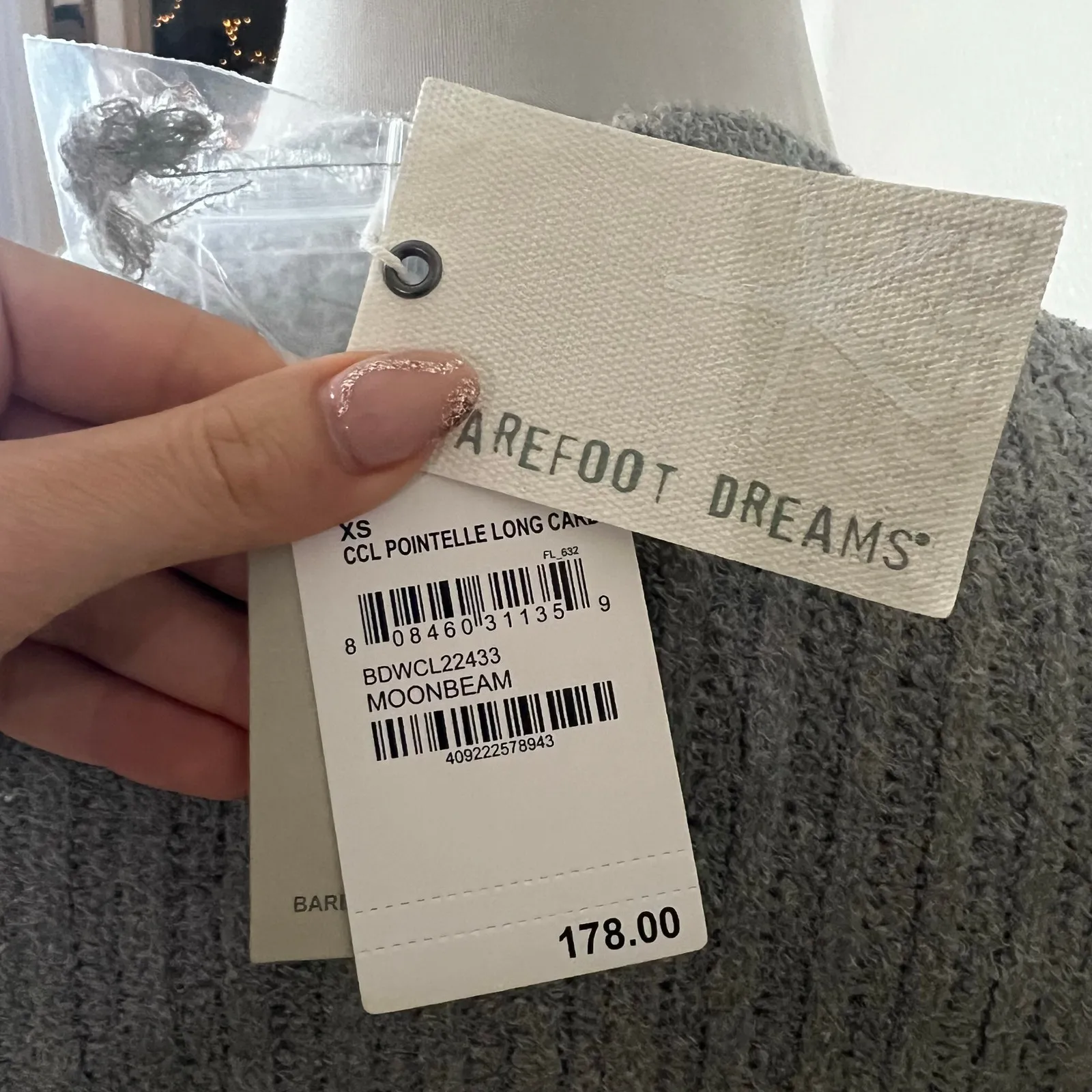 Barefoot Dreams Grey Pointelle Long Cardigan Duster cozychic lite NEW WOMENS XS - Image 7