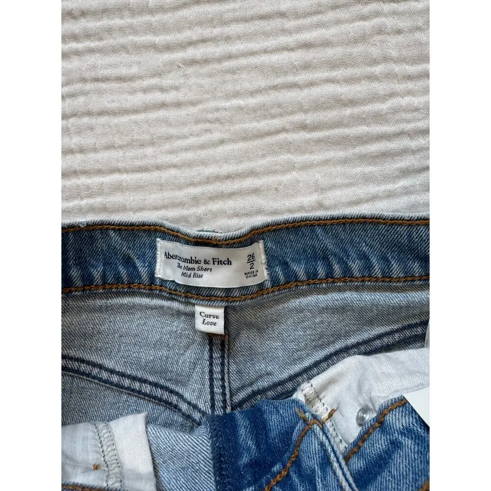 NWT Abercrombie & Fitch Curve Love The Mom Mid Rise Short - Image 6