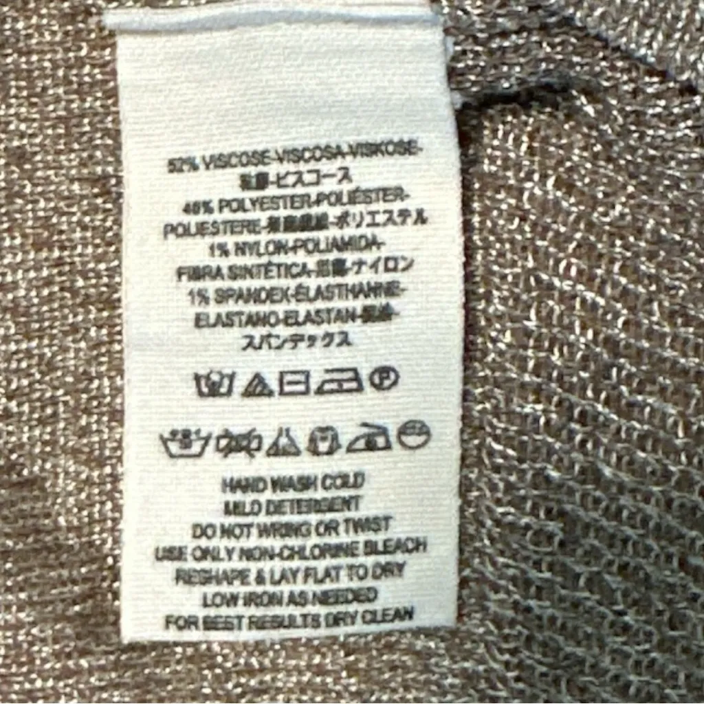 Free People Metallic Knit Sweater Women’s XS Brown Long Sleeve Relaxed Fit - Image 7